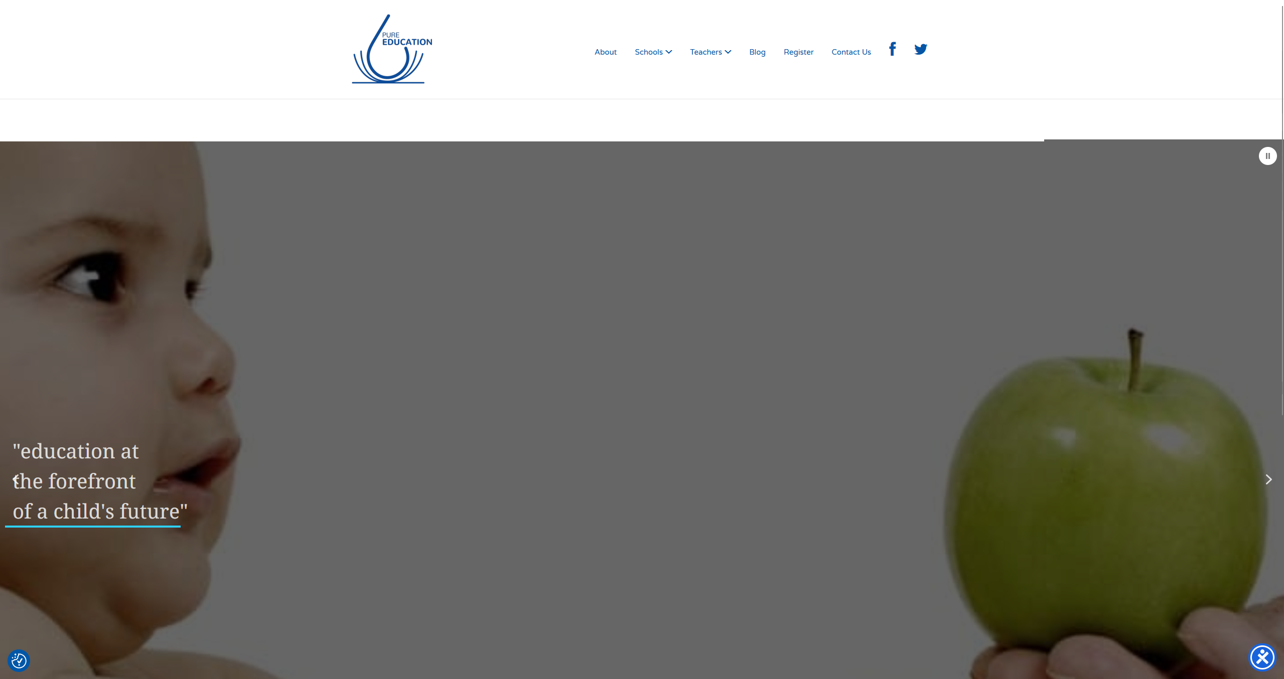 Pure Education website before the refresh